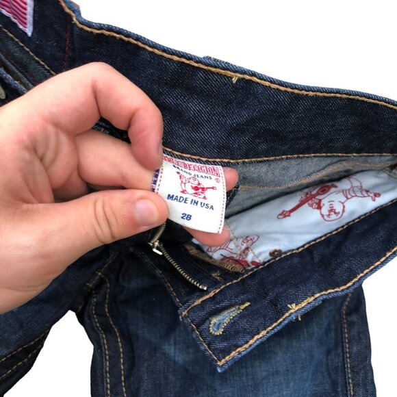 Vintage True Religion Jeans Shorts Size 28 BILLY Blue - Picture 3 of 5